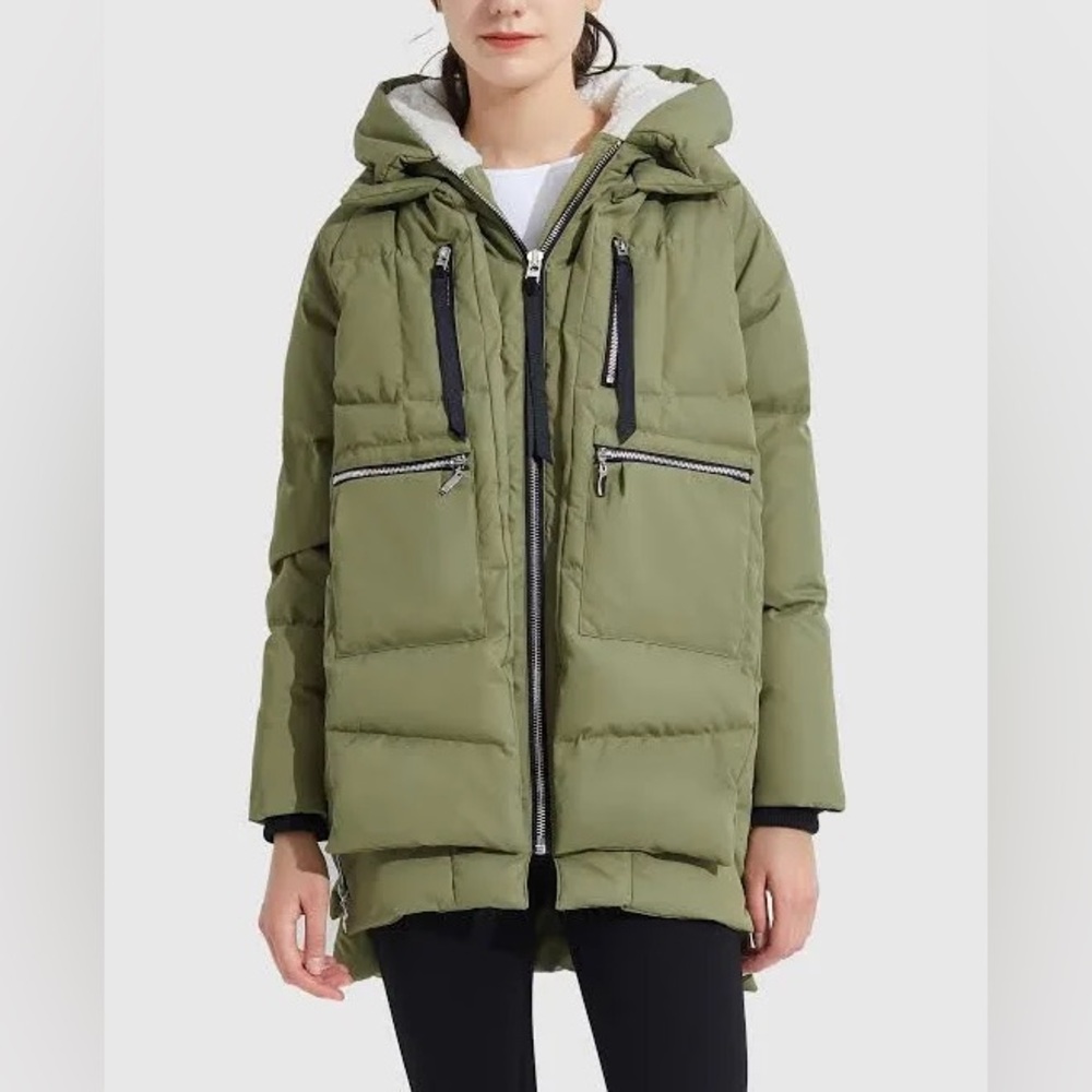 Orlay olive green coat jacket